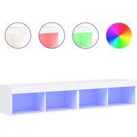 Berkfield Home TV Cabinets with LED Lights 2 pcs White 80x30x30 cm | Size: 80 x 30 x 30 cm