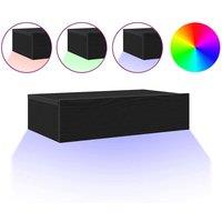 Berkfield Home TV Cabinets with LED Lights 2 pcs Black Oak 60x35x15.5 cm