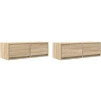 Berkfield Home TV Cabinets 2 pcs Sonoma Oak 80x31x25.5 cm Engineered Wood in Light Tan