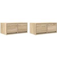 Berkfield Home TV Cabinets 2 pcs Sonoma Oak 60x31x25.5 cm Engineered Wood in Light Brown