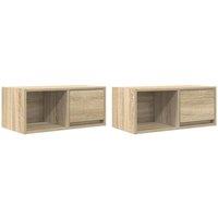 Berkfield Home TV Cabinets 2 pcs Sonoma Oak 60x31x25.5 cm Engineered Wood in Light Brown