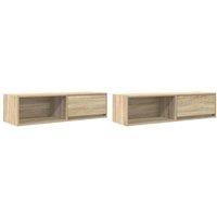 Berkfield Home TV Cabinets 2 pcs Sonoma Oak 100x31x25.5 cm Engineered Wood in Light Tan