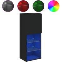 Berkfield Home TV Cabinet with LED Lights Black 40.5x30x102 cm