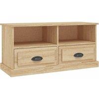 Berkfield Home TV Cabinet Sonoma Oak 93x35.5x45 cm Engineered Wood in Light Brown