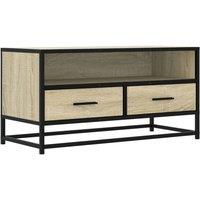 Berkfield Home TV Cabinet Sonoma Oak 80x34.5x40 cm Engineered Wood & Metal in Light Tan