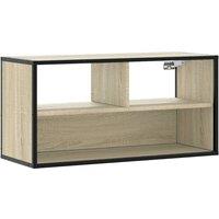 Berkfield Home TV Cabinet Sonoma Oak 80x31x39.5 cm Engineered Wood & Metal in Light Tan