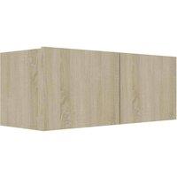 Berkfield Home TV Cabinet Sonoma Oak 80x30x30 cm Engineered Wood in Light Tan | Size: 80 x 30 x 30 cm