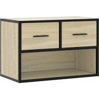 Berkfield Home TV Cabinet Sonoma Oak 60x31x39.5 cm Engineered Wood & Metal in Light Tan