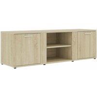 Berkfield Home TV Cabinet Sonoma Oak 120x34x37 cm Engineered Wood in Light Tan | Size: 120 x 34 x 37 cm