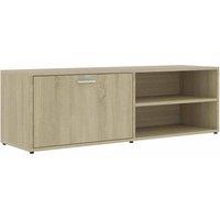 Berkfield Home TV Cabinet Sonoma Oak 120x34x37 cm Engineered Wood in Light Brown | Size: 120 x 34 x 37 cm