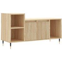 Berkfield Home TV Cabinet Sonoma Oak 100x35x55 cm Engineered Wood in Light Tan | Size: 100 x 35 x 55 cm