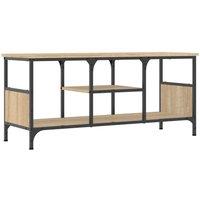 Berkfield Home TV Cabinet Sonoma Oak 100x35x45 cm Engineered Wood&Iron in Light Tan | Size: 100 x 35 x 45 cm