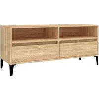 Berkfield Home TV Cabinet Sonoma Oak 100x34.5x44.5 cm Engineered Wood in Light Brown