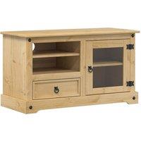 Berkfield Home TV Cabinet Corona 100x45x58 cm Solid Wood Pine in Light Tan | Size: 100 x 45 x 58 cm