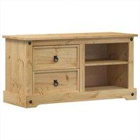 Berkfield Home TV Cabinet Corona 100x40x52 cm Solid Wood Pine in Tan | Size: 100 x 40 x 52 cm