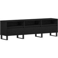 Berkfield Home TV Cabinet Black Oak 150x30x44, 5 cm Engineered Wood