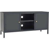 Berkfield Home TV Cabinet Anthracite 105x35x52 cm Steel & Glass in Charcoal | Size: 105 x 35 x 52 cm