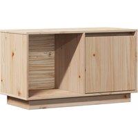Berkfield Home TV Cabinet 74x35x44 cm Solid Wood Pine in Light Brown | Size: 74 x 35 x 44 cm