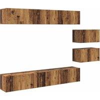 Berkfield Home TV Cabinet 8 pcs Old wood 60 x 30 x 30.5 cm Engineered wood in Brown