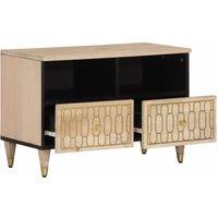 Berkfield Home TV Cabinet 70x33x46 cm Solid Wood Mango in Light Tan | Size: 70 x 33 x 46 cm