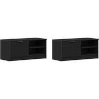 Berkfield Home TV Cabinet 2 pcs Black Oak 80x35x36, 5 cm Engineered Wood