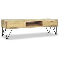 Berkfield Home TV Cabinet 120x35x35 cm Solid Teak in Light Brown | Size: 120 x 35 x 35 cm
