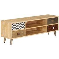 Berkfield Home TV Cabinet 120x30x40 cm Solid Mango Wood in Light Tan | Size: 120 x 30 x 40 cm