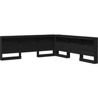 Berkfield Home Storage Headboard with Shelf Black oak 180 cm Engineered wood