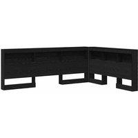 Berkfield Home Storage Headboard with Shelf Black oak 160 cm Engineered wood