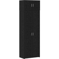 Berkfield Home Storage Cabinet Black Oak 70x42.5x225 cm Engineered Wood