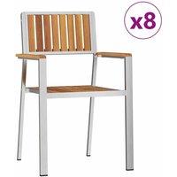 Berkfield Home Stacking Garden Chairs 8 pcs 54.5x56x87 cm Solid Wood Acacia in Brown
