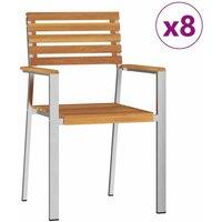 Berkfield Home Stacking Garden Chairs 8 pcs 54.5x56x89 cm Solid Wood Acacia in Brown