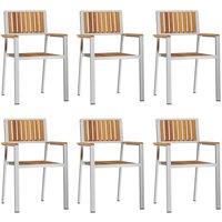 Berkfield Home Stacking Garden Chairs 6 pcs 54.5x56x87 cm Solid Wood Acacia in Brown