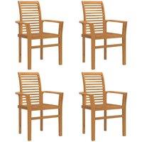 Berkfield Home Stacking Garden Chair 4 pcs Solid Wood Teak in Brown