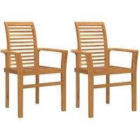Berkfield Home Stacking Garden Chair 2 pcs Solid Wood Teak in Brown