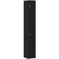 Berkfield Home Slim Storage Cabinet Black Oak 30x42.5x225 cm Engineered Wood