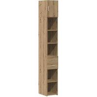 Berkfield Home Slim Storage Cabinet Artisan Oak 30x42.5x225 cm Engineered Wood in Brown