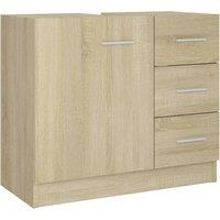 Berkfield Home Sink Cabinet Sonoma Oak 63x30x54 cm Engineered Wood in Light Oak | Size: 63 x 30 x 54 cm