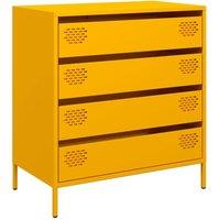 Berkfield Home Sideboard Mustard Yellow 68x39x73.5 cm Cold-rolled Steel in Mustard
