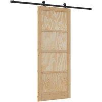 Berkfield Home Sliding Door with Hardware Set "ORKDAL" Solid Wood Pine in Beige