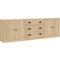 Berkfield Home Sideboards 3 pcs Sonoma Oak Engineered Wood in Light Oak