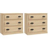 Berkfield Home Sideboards 2 pcs Sonoma Oak Engineered Wood in Light Tan