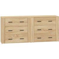 Berkfield Home Sideboards 2 pcs Sonoma Oak Engineered Wood in Light Tan