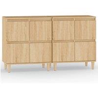 Berkfield Home Sideboards 2 pcs Sonoma Oak 60x35x70 cm Engineered Wood in Light Tan | Size: 60 x 35 x 70 cm