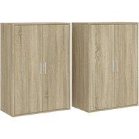 Berkfield Home Sideboards 2 pcs Sonoma Oak 60x31x84 cm Engineered Wood in Light Brown | Size: 60 x 31 x 84 cm
