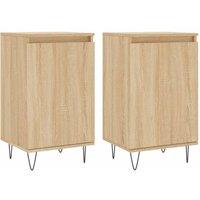Berkfield Home Sideboards 2 pcs Sonoma Oak 40x35x70 cm Engineered Wood in Light Oak | Size: 40 x 35 x 70 cm