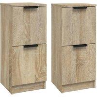 Berkfield Home Sideboards 2 pcs Sonoma Oak 30x30x70 cm Engineered Wood in Light Brown | Size: 30 x 30 x 70 cm