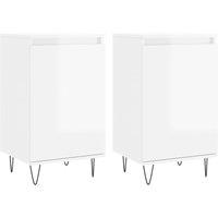 Berkfield Home Sideboards 2 pcs High Gloss White 40x35x70 cm Engineered Wood | Size: 40 x 35 x 70 cm