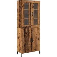 Berkfield Home Sideboard with Wall Cabinet Old Wood Engineered Wood in Brown