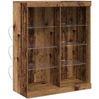 Berkfield Home Sideboard with LED Lights Old Wood 41x37x100 cm in Brown | Size: 41 x 37 x 100 cm